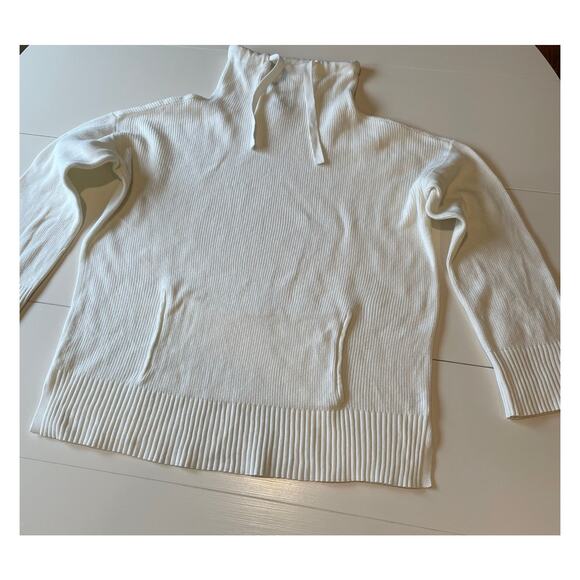 T by Talbots Funnel Neck Sweater Sz S Cream Pullover Casual Minimalist Neutral - Picture 6 of 8